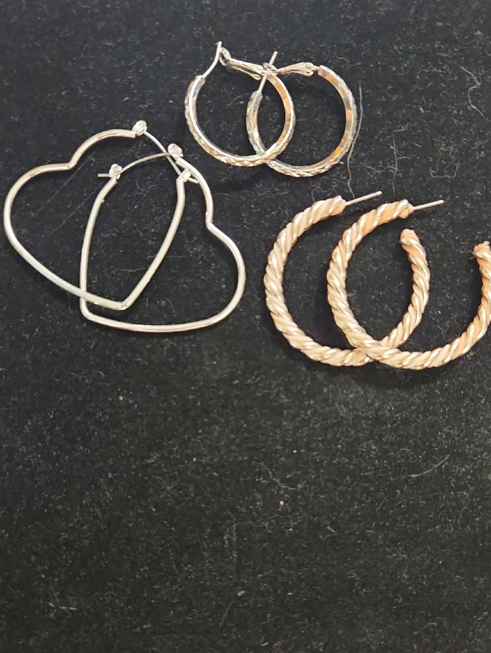 Goldtone & Silvertone Hoop Earring Set